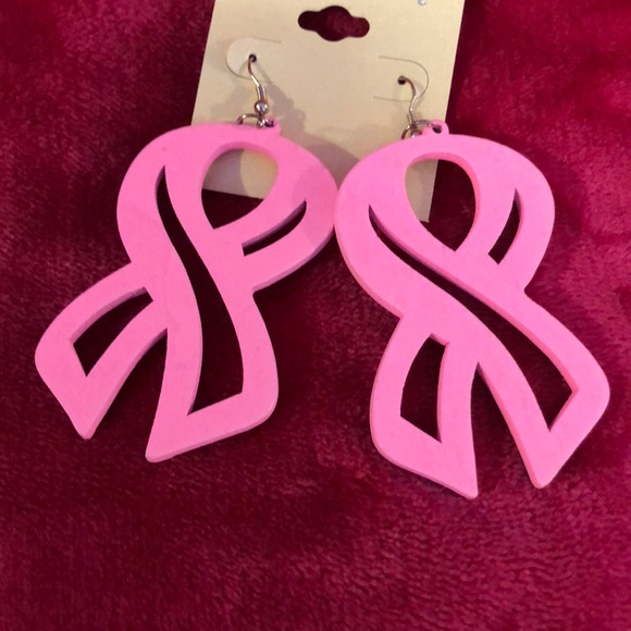 Jewelry - Wooden Breast Cancer Awareness Earrings!